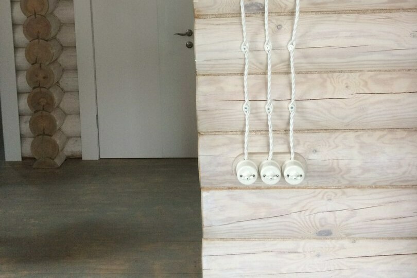 провода в стиле ретро для деревянного дома